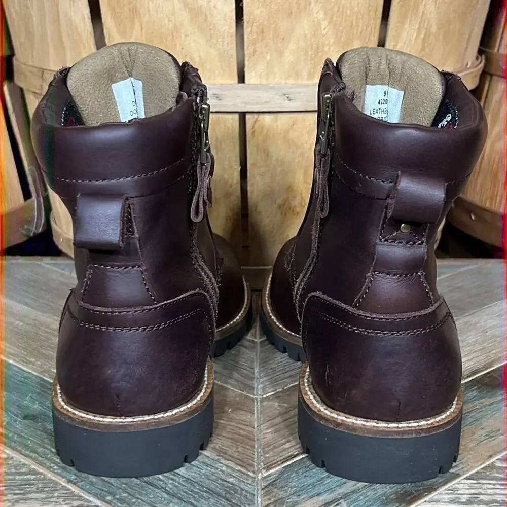 Kodiak Delson Brown Leather Waterproof Lined Zip-Up Lace-Up Boots Mens Size 9
